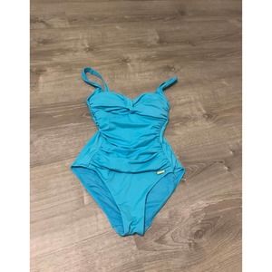 Padded blue One Piece Swimsuit